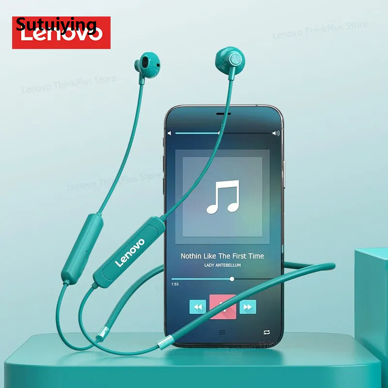 Sutuiying Lenovo SH1 Wireless Bluetooth 5.0 Headset IPX5 Waterproof Hot Selling Neckband Earbuds Long Endurance Sport Earphone with Mic