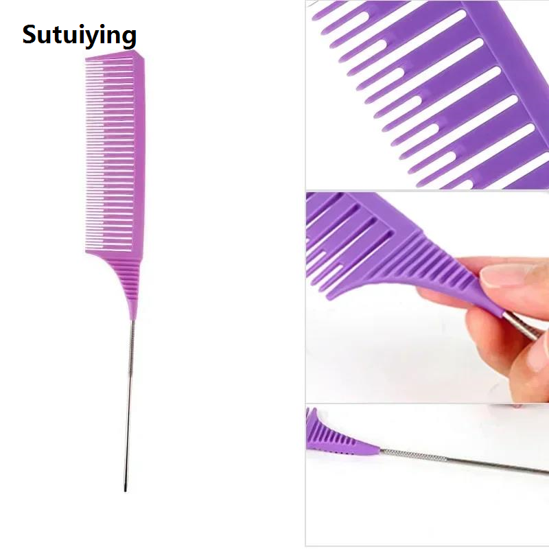 Sutuiying 3pcs Hairbrush Hair Styling Combs Tailed Comb Set Coloring Dyeing Hot Selling Comb Salon Tool Sectioning Highlighting Weaving Cutting Comb