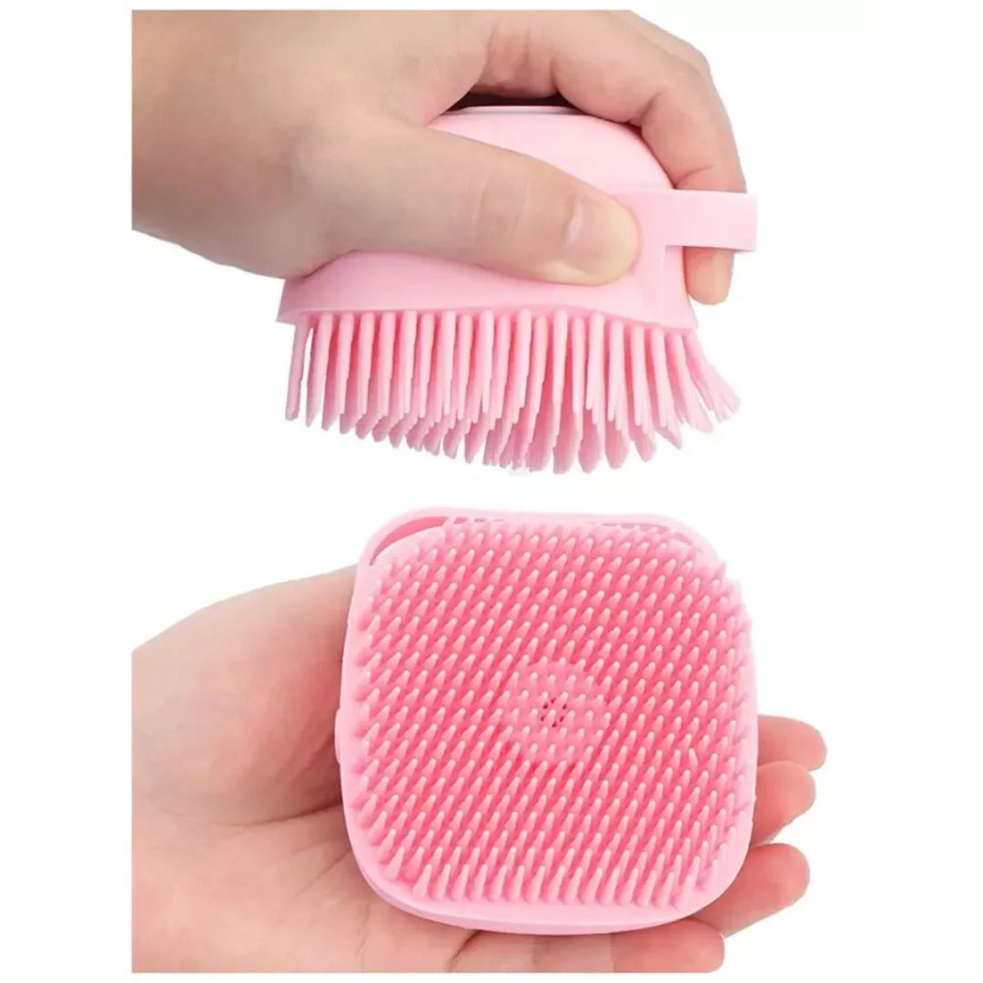 1pc New Silicone Bath Brush Bath Home Massage Shampoo Brush Silicone Round Baby Bath Brush Can Fill Liquid Bathroom Ball