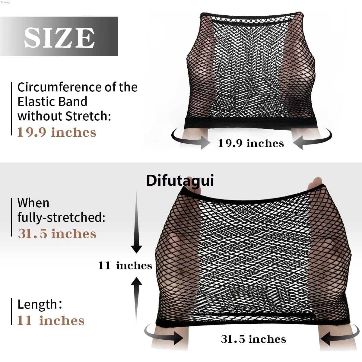 Difutagui Zheng Color mesh eyeliner short fishing wig cap opening black eye cap New style elastic nylon 2Pcs long hair ladies hair net with net net hair net