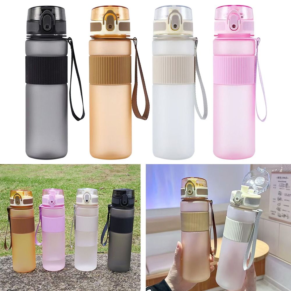 Safety Lock Buckle 550ML Sports Water Bottle Plastic Large Capacity Travel Water Cup Portable Leak-Proof Drink Cup Daily Hydration