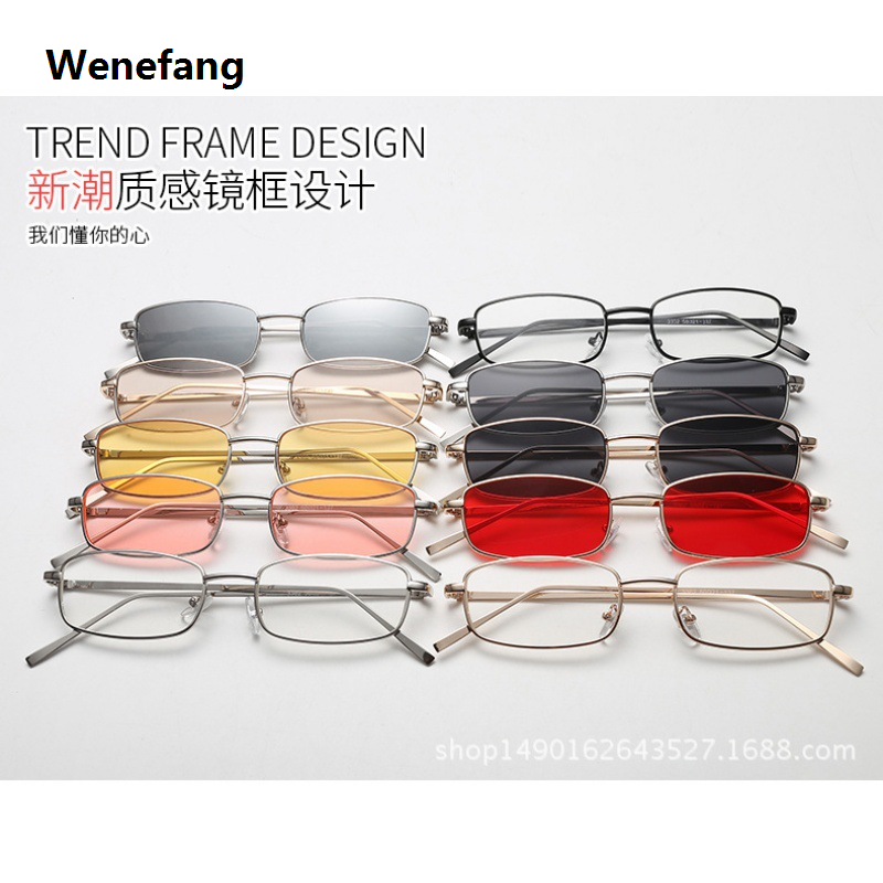 Wenefang New style [ New ] Retro Sunglasses Can Be Matched with Women's Artistic Myopia Plain Glasses Korean Style round Face Trendy Men Spectacle Frame