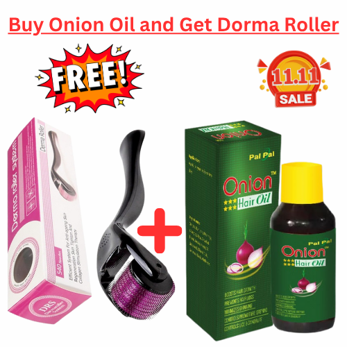 Onion Hair Growth Oil 100ml with Free Derma Roller