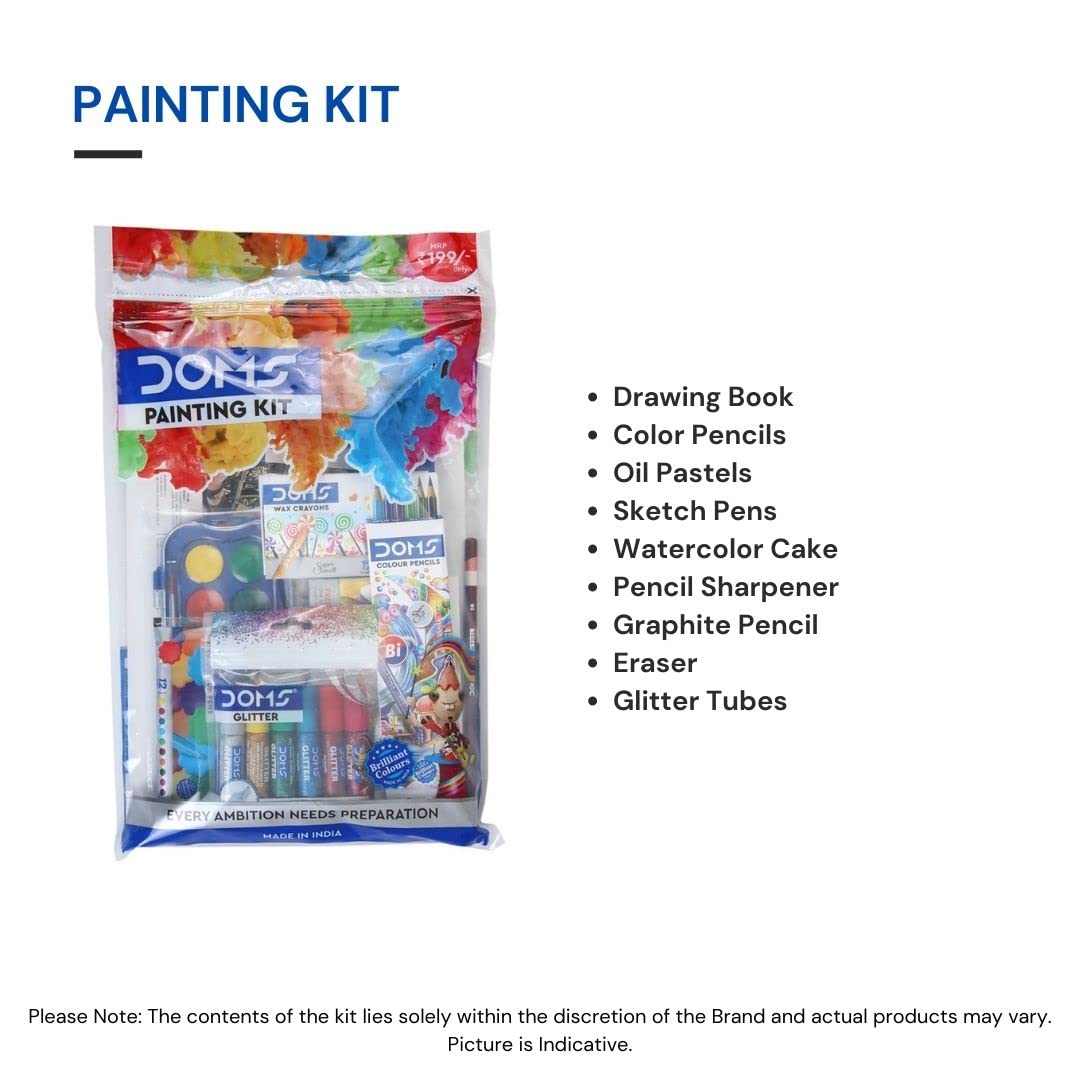 Doms Painting Kit, Set Of 9 Essential Art Materials, 7254
