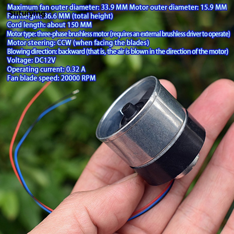 Sutuiying DC12V 20000RPM Micro 16mm Three-phase Brushless Motor Sales promotion Brushless Duct Fan Ball Bearing High Speed