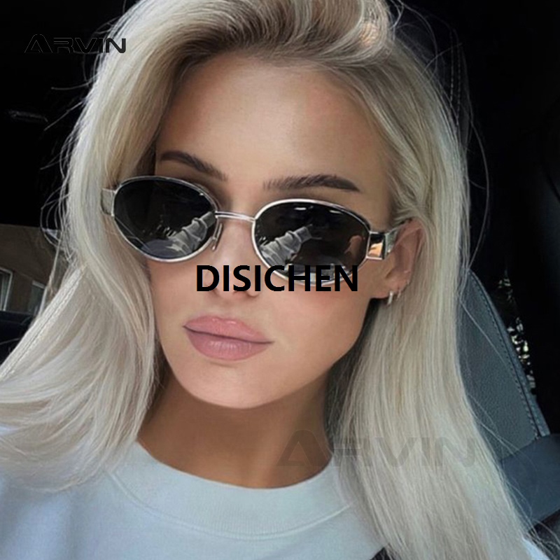 DISICHEN Small Metal Frame Oval Sunglasses for Women 2024 Brand Designer Fashion Luxury Shades UV400 Eyewear Men Vintage Sun Glasses Luxury