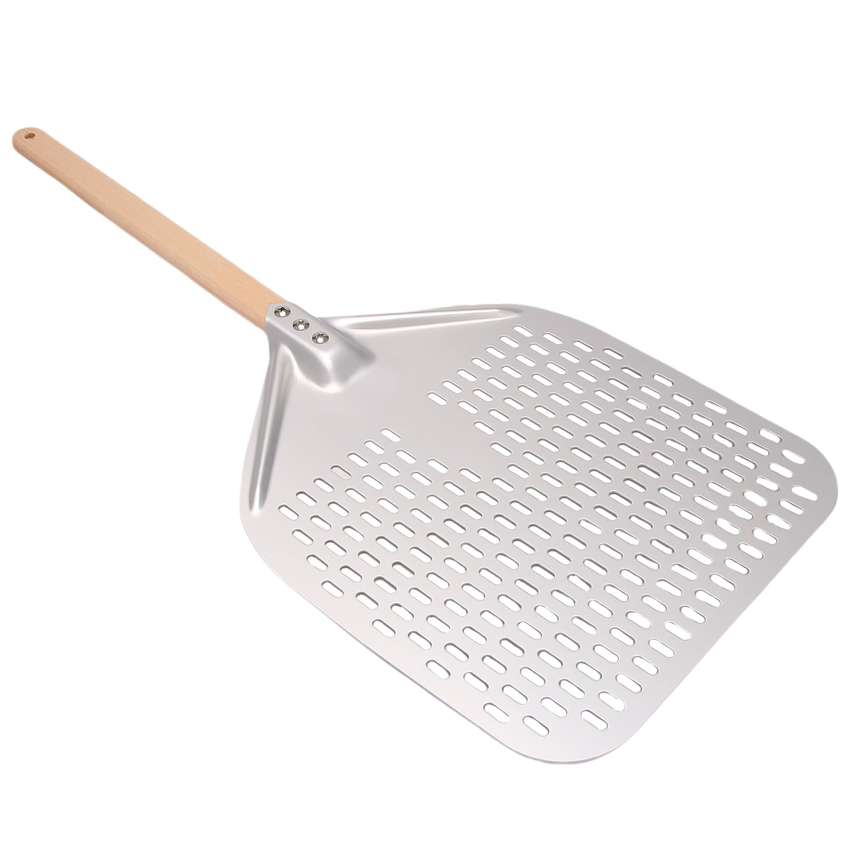 Perforated Pizza Peel,Professional Anodized Aluminum Pizza Peels, Rectangular Pizza Turning Spatula with Detachable