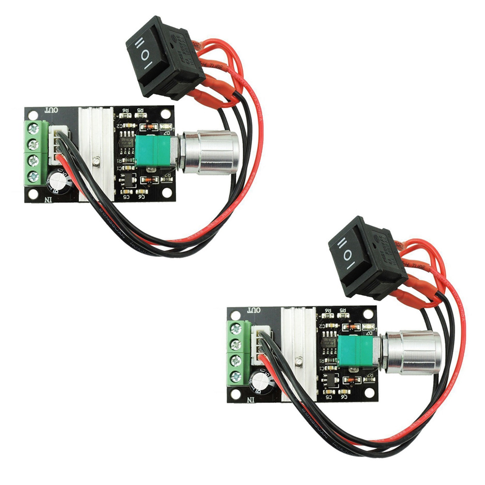 ARELENE 2X 6V 12V 24V 28V 3A 80W DC Motor Speed Controller (PWM) Speed Adjustable Reversible Switch 1203BB Dc Motor Driver