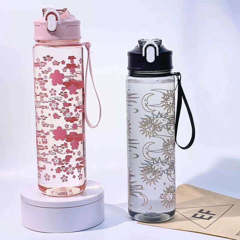 800ML Cherry Blossom Large Capacity Water Bottle - Cute, Portable & Seal-Proof for Outdoor Activities, PVC-Free PC Material