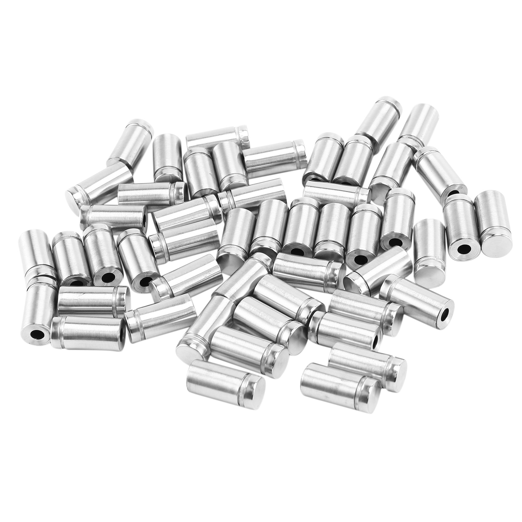 NAMUNY 50 Packs Sign Standoff Screws Advertising Screws Stainless Steel Wall Standoff Mounts Glass Acrylic Nail for Glass Artwork and Sign Displays (1/2 x 1 Inch)