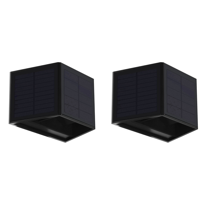 JINMY 2X Solar Wall Light Outdoor Up-Down Lighting LED Lamp Solar Wall Washing Lights for Courtyard Garden Dimmable