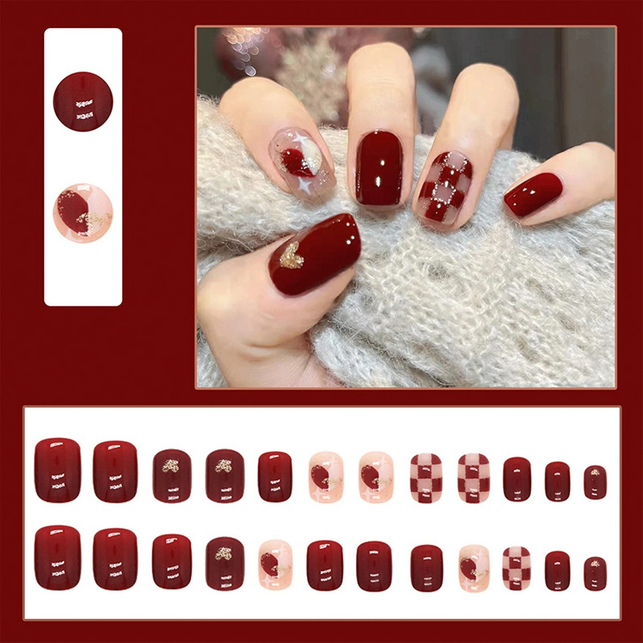 Upgrade Your Look With 24pcs Fake Nail & 1sheet Tape & 1pc Nail File, Press On Nails