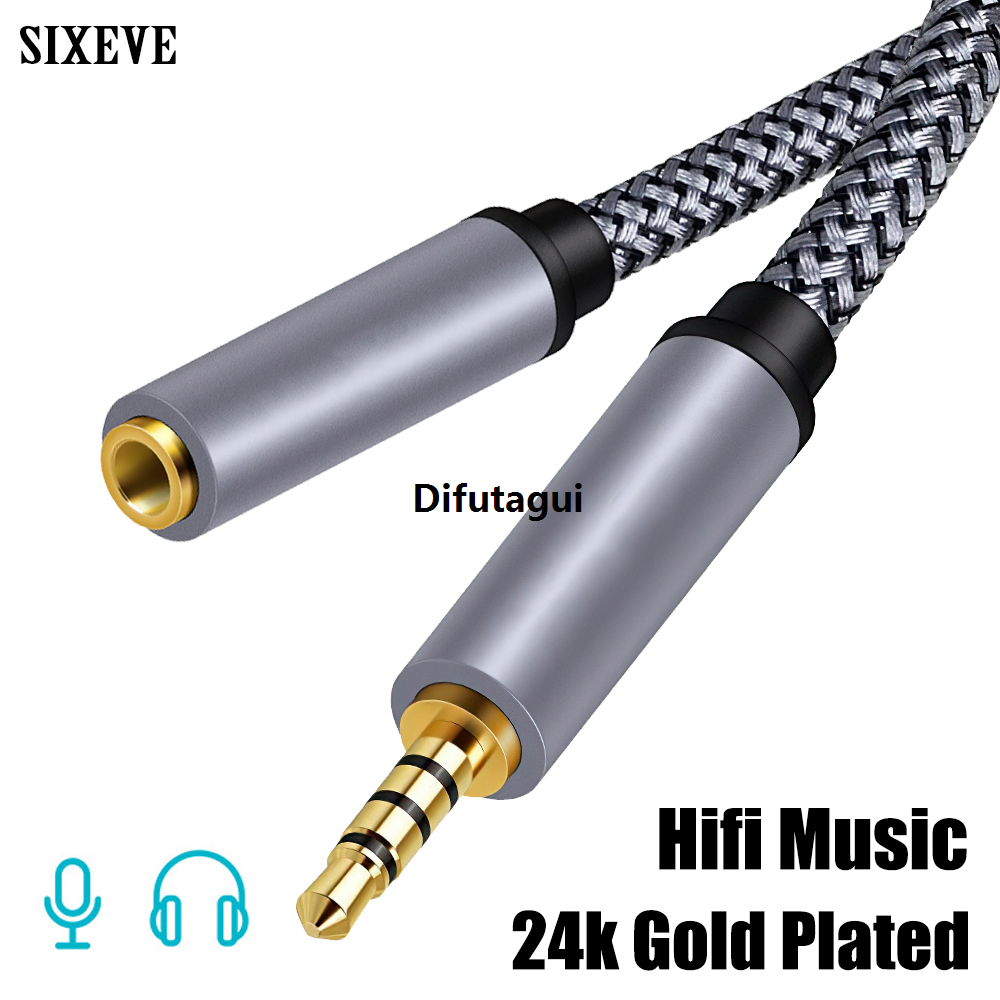 Difutagui High quality Aux Cable 3.5mm To 3.5 mm TRRS For Headset Mic Car Jack 【2025 Version】 Audio Connector Extension Wire HIFI Sound 1/2/3/5/10 Meters