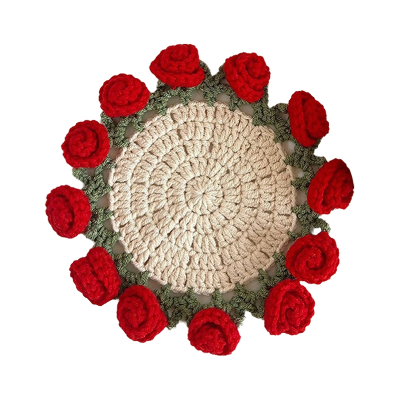 Flower Coasters for Coffee for Cups Tea Desk Desk for Cup for Decoration Mini Crochet Flowers Bouque