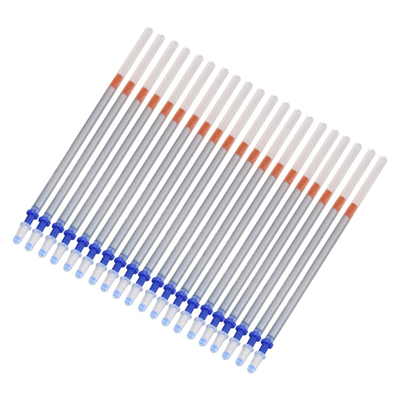(GGBR) 120 Pcs 0.7mm Tip Gel Silver Tone Ink Pen Refill Replacement