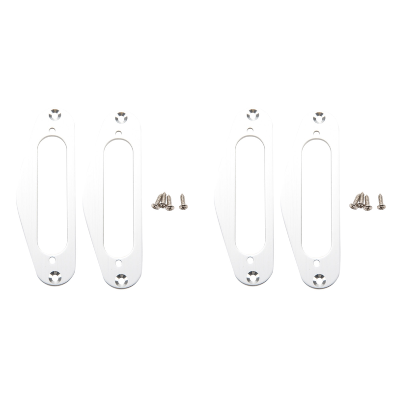 FORIDE 4X Guitar Pickup Frame Mounting Ring Single Coil Metal Flat Humbucker Pickup Ring for TL Style Electric Guitars(Silver)