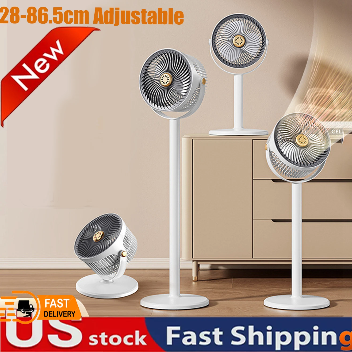 USB Rechargeable Pedestal Fan 4000mAh | Height Adjustable Telescopic Table & Floor Fan | 5 Speed 360° Air Circulator | Portable Silent Fan with Aromatherapy for Home, Office & Camping