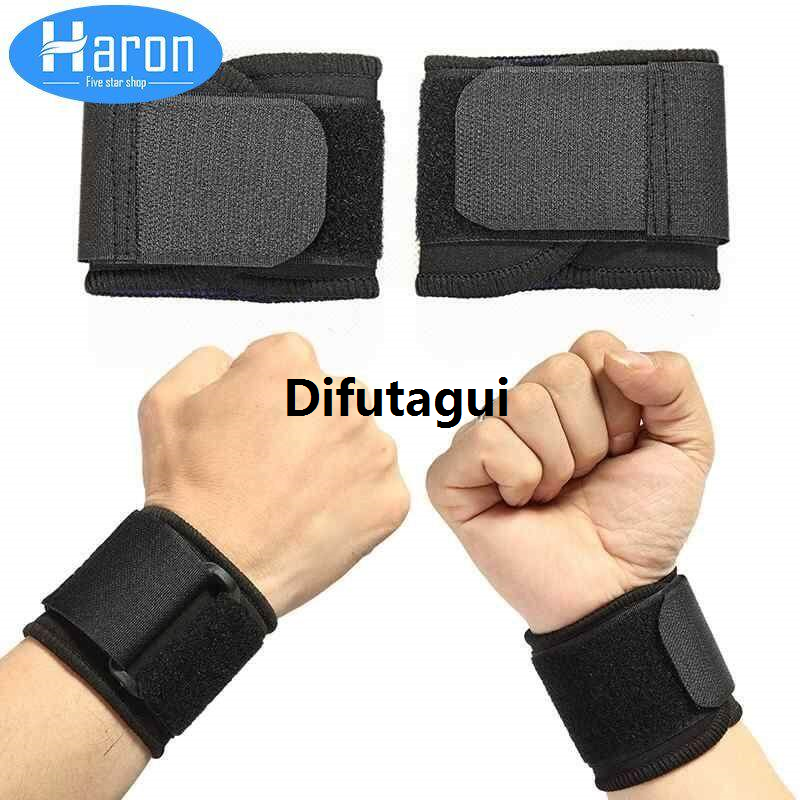 Difutagui Haron 2Pcs Adjustable Gym Sports Safety Elastic Luxury Pressurized Wristband Brace Wrap Support