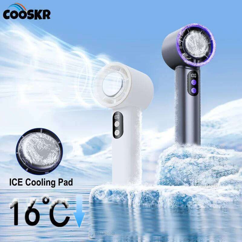 Portable Handheld Mini Rechargeable 3600mAh Powerful Ice Cooling Turbo Small Hand Held Fan for Outdoor 100 Speeds