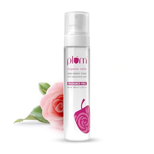 Plum Bulgarian Valley Rose Water Toner - Hydrating & Pore-Tightening with Hyaluronic Acid - Alcohol-Free, pH-Balancing for All Skin Types (100ml/3.38 fl.oz.)