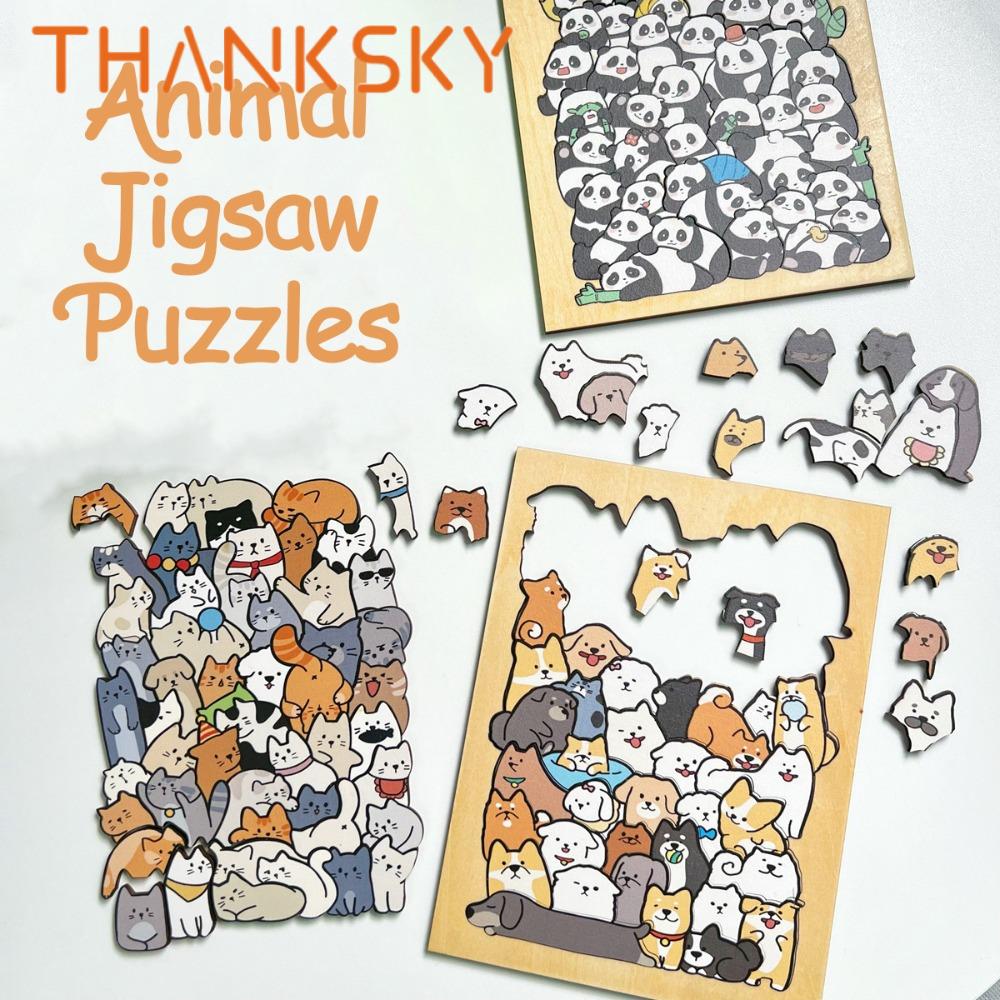 Creative Special-shaped Wooden Puzzles High Challenge Home Decor Cat Puzzles Irregular Animal Cat Jigsaw Children Gift