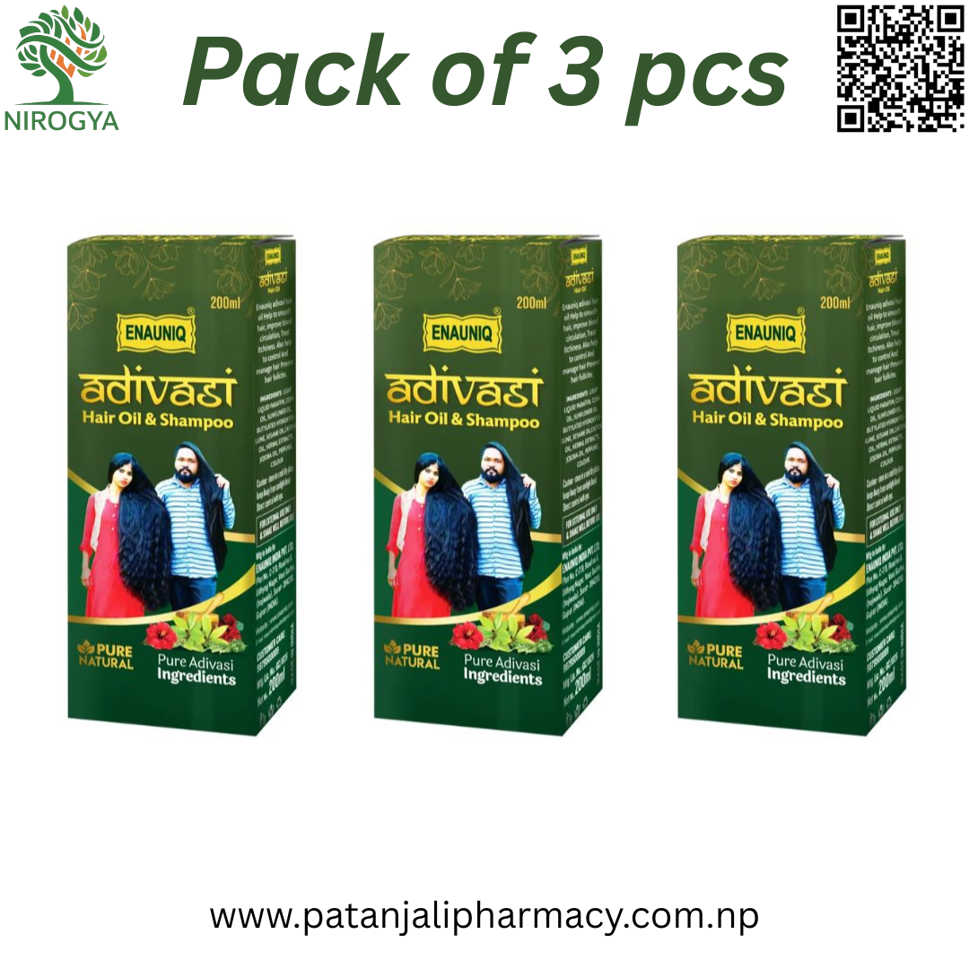 Adivasi Hair Oil 200ml + Adivasi Shampoo 80ml Pack of 3 pc