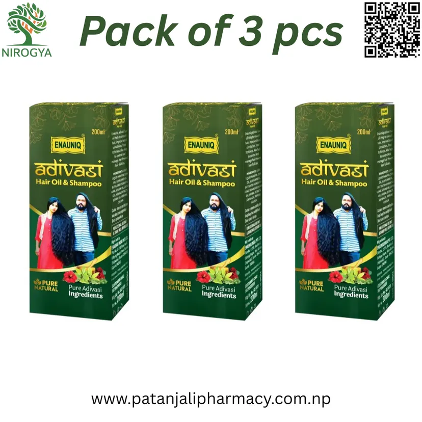 Adivasi Hair Oil 200ml + Adivasi Shampoo 80ml Pack of 3 pc