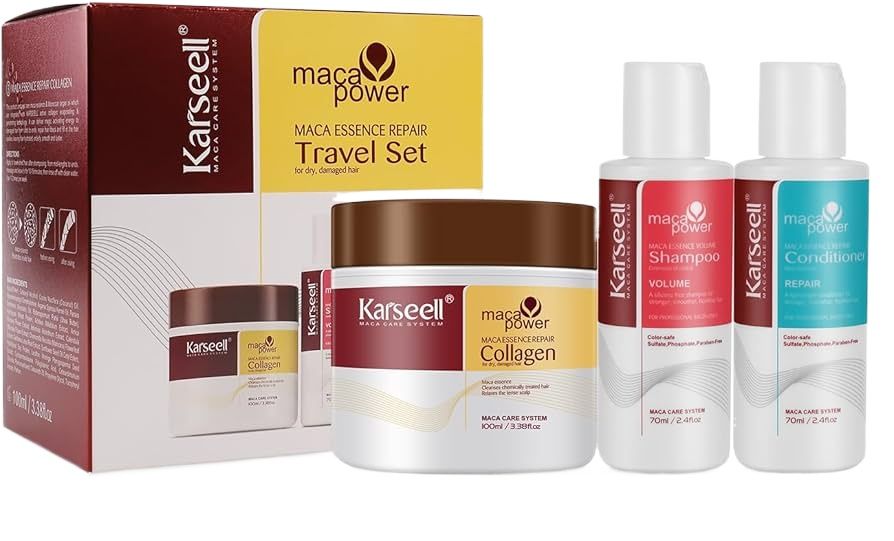 Karseell Maca Power Travel Set /karseell collagen repair, shampoo and conditioner/ 100, 70, 70 mL
