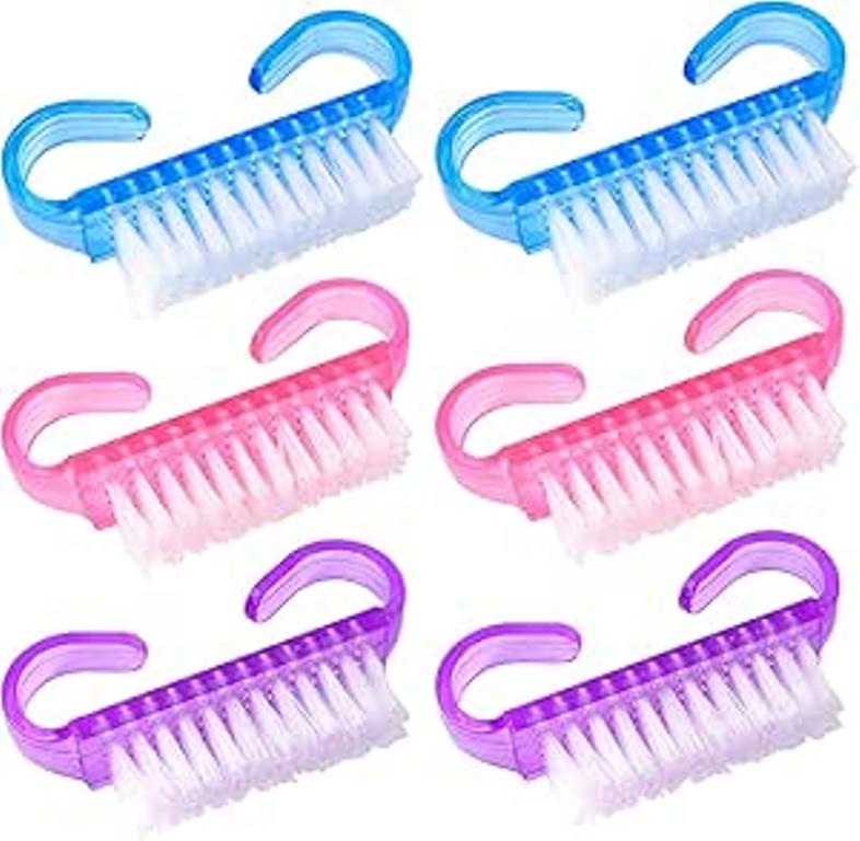 1Pcs Nail Art Cleaning Brush Finger Nail Care Dust Removal Handle Scrubbing Brush Manicure Tool