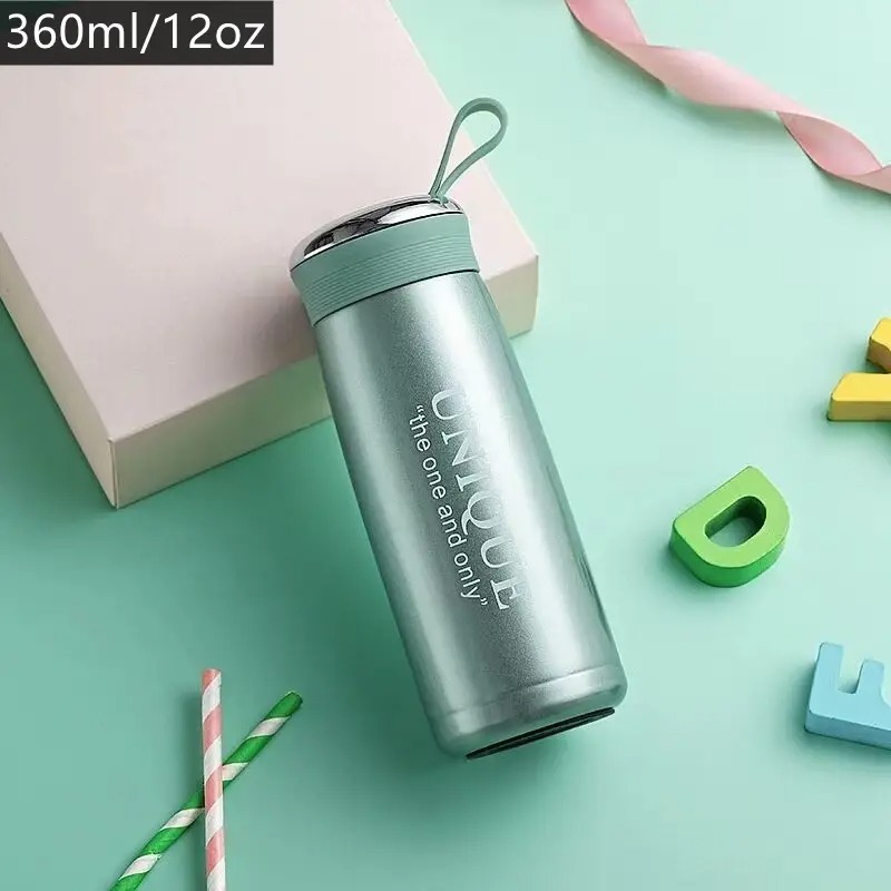 Stainless Steel Travel Vacuum Flask Insulation Tea Coffee Water Bottle 360ML - Green
