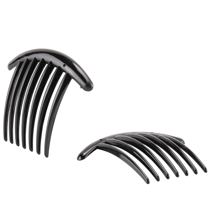 OUMERY 2pcs Hair Comb Pin Accessories Plastic Women Lady Fashion Black