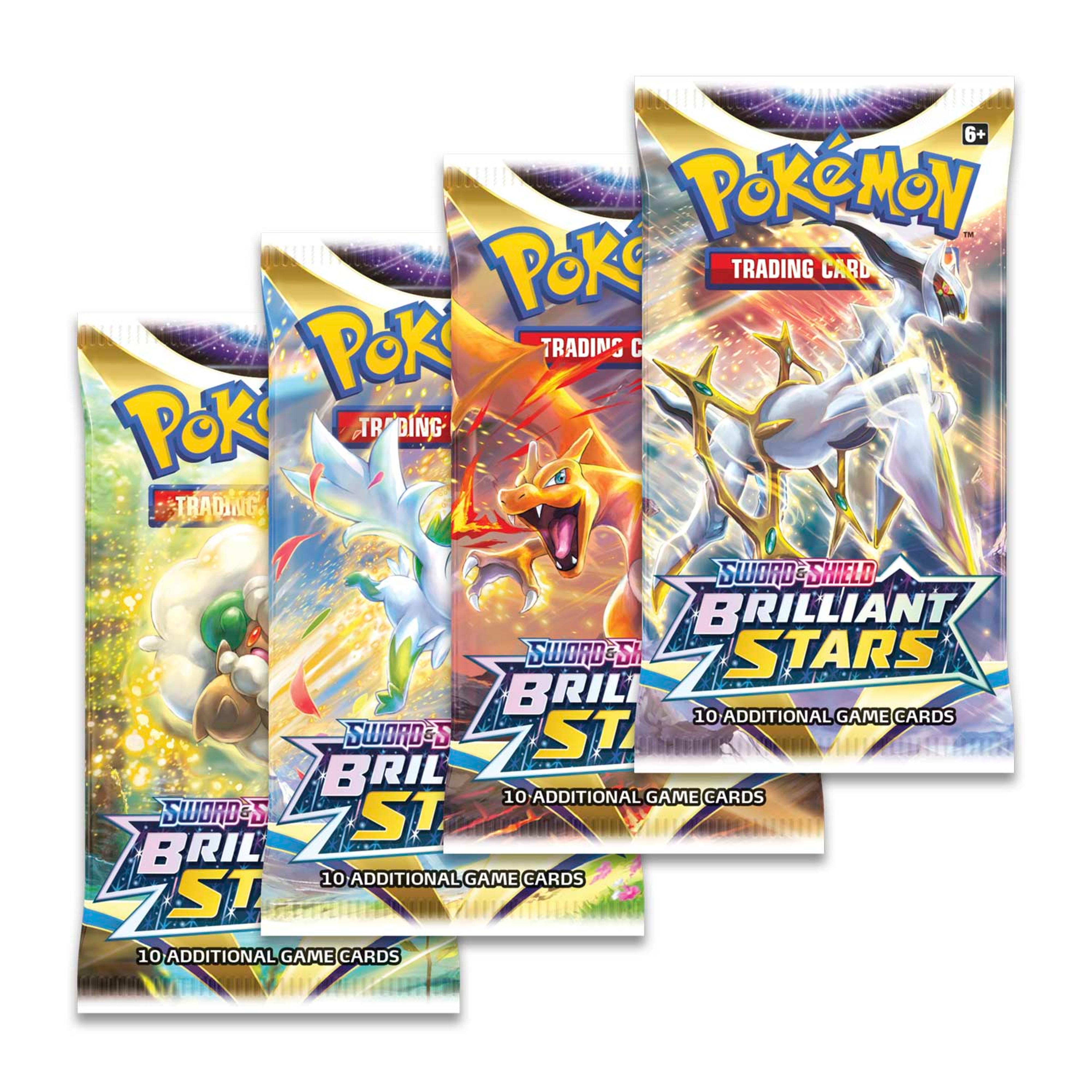 Pokemon Sword & Shield - Brilliant Stars Booster Pack 5 Booster Packs 35 Cards