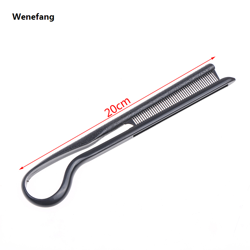 Wenefang 1PCS Professional Black V Hair Combs Folding Washable Anti-static Bargain price Hairdressing Hair Straightener Ionic Comb Barber