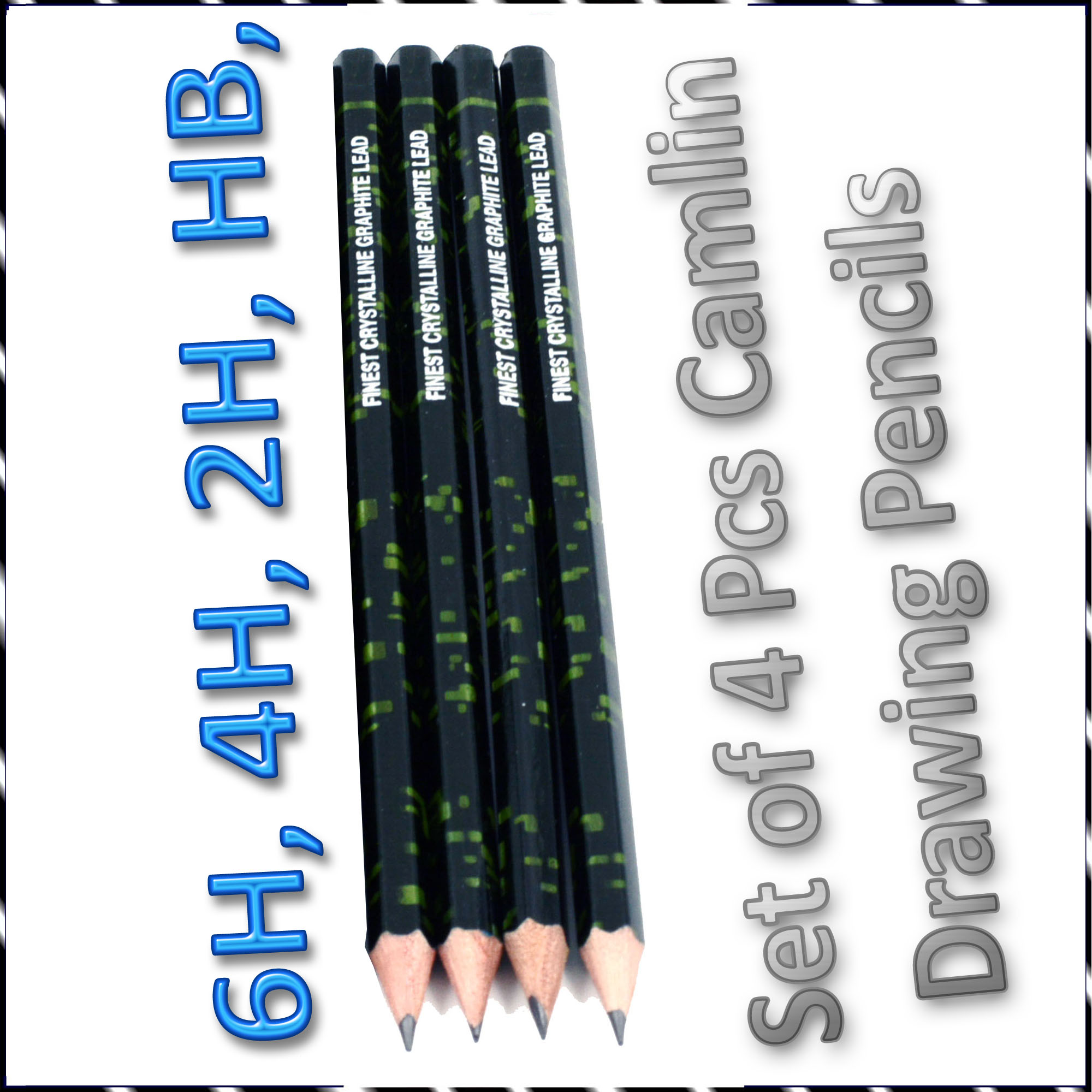 Camlin (HB, 2H, 4H, 6H) Set of 4 Pcs Drawing Pencils