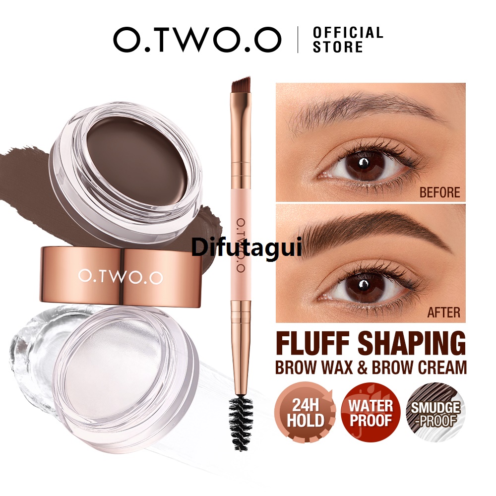 Difutagui O.TWO.O Eyebrow Pomade Brow Gel Wax 2 IN 1 Waterproof Long Lasting Bargain price Creamy Texture Eye Brow Tint Enhancers Cosmetics Makeup