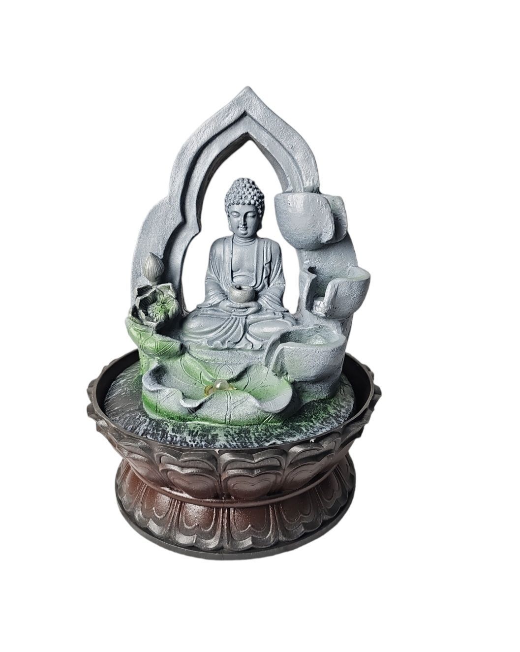 Zen Fountain Buddha Desktop Waterfall Ornament Yoga Figurine Statue Home Office Decor - Oju Store