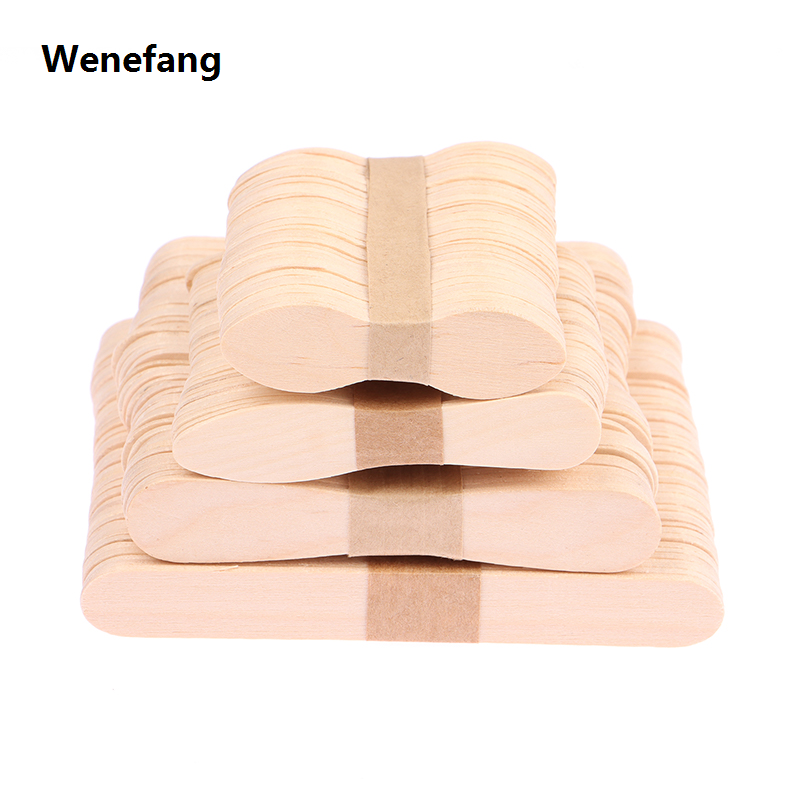 Wenefang 50Pcs Wax Waxing Disposable Sticks Wood Tongue Depressor Spatula Luxury Woman Wooden Body Hair Removal Sticks Beauty Toiletry Kits