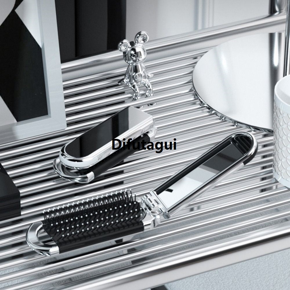 Difutagui Mirror Scalp Square Set Mirror Comb 2 Portable Mini Inch Bow Massage Original Comb With Cute Pocket Mirror Airbag Hairbrush Makeup Tool