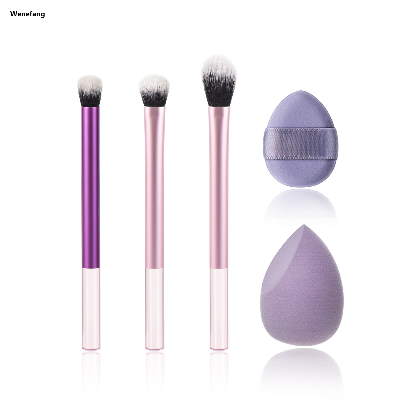 Wenefang KOSMETYKI Mini Short Portable Makeup brush Blush Brush Contouring Brush Foundation Brush Loose Brush Cute brush
