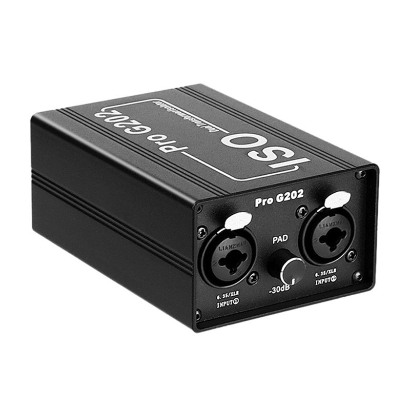 Pro G202 Noise Canceller Dual-Channel 6.5 XLR Audio Isolator Current Sound Noise Mixer Microphone Common Ground Filter