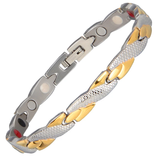 Stainless Steel Magnet Energy Bracelet Health Care Blood Cerculation Bio Magnetic Bracelet Silver Gold Fashion Dragon Pattern Jewelry Bracelet - Base