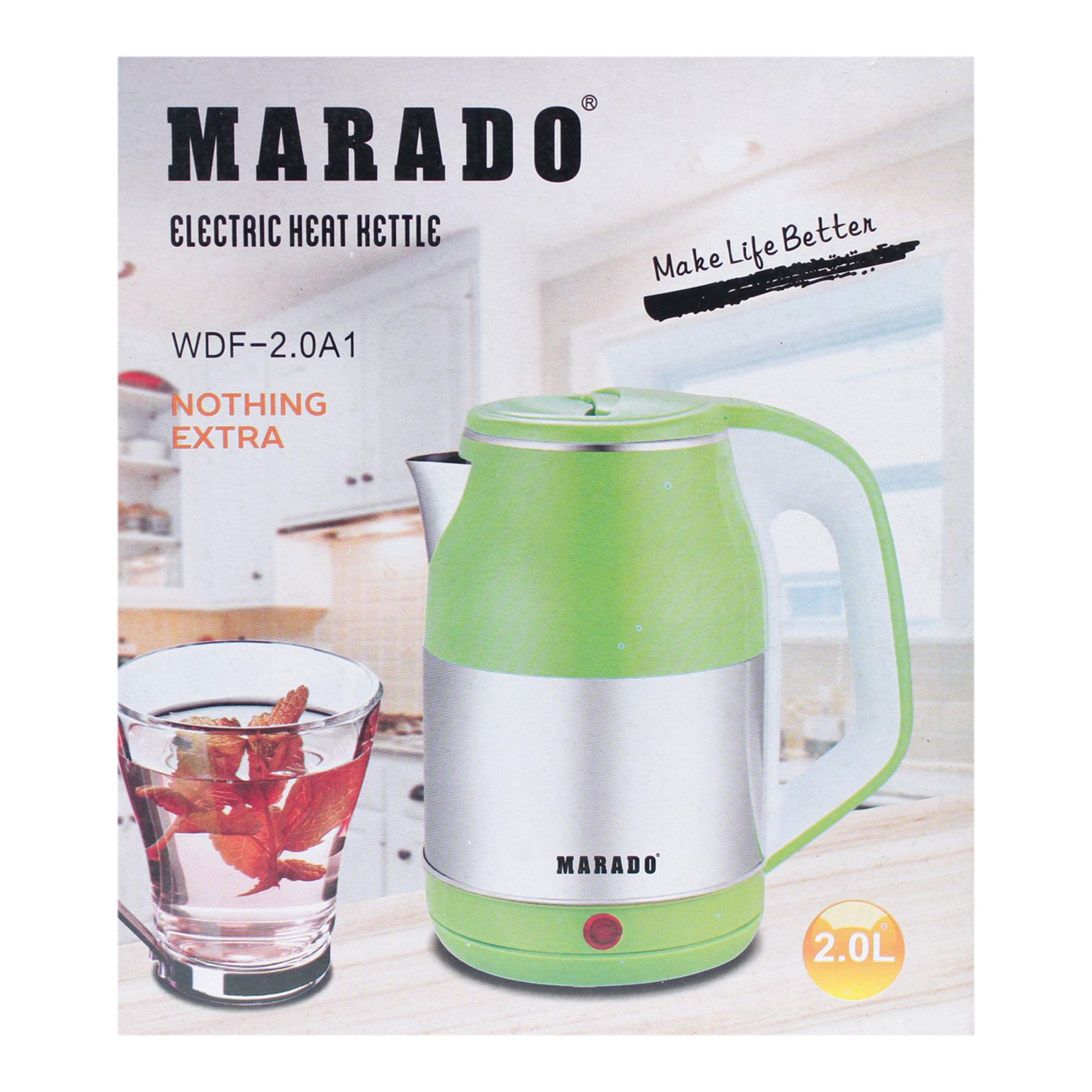 Marado Electric Hot Kettle Stealness Steal 2Ltr With Swith And Autocut 1500w