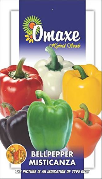 1 Packet Of Omaxe Bell Pepper Misticanza For Your Kitchen Garden - Individual Seal Pack - Fresh & New Seeds With High Germination Rate