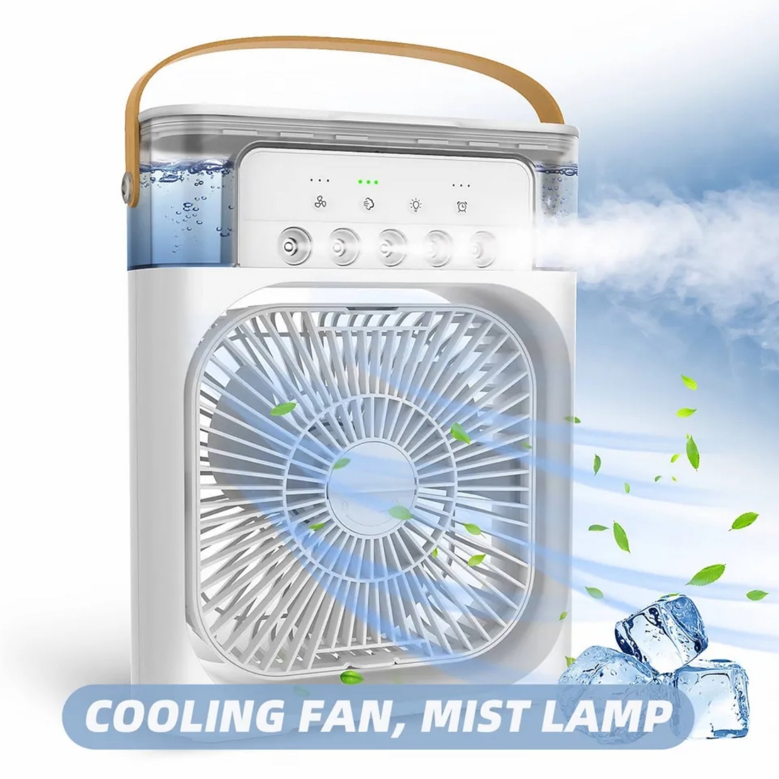Portable Fan Air Conditioners USB Electric Fan LED Night Light Water Mist 3 In 1 Air Humidifie For Home Office