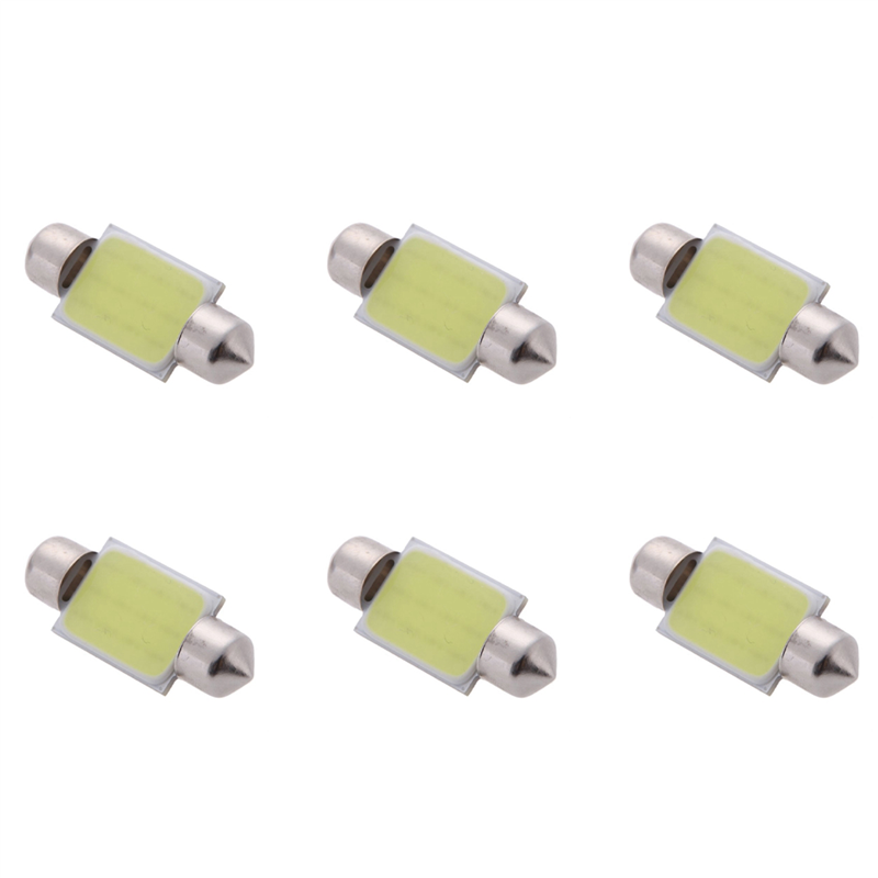 Cluellp-6X 3W COB LED Car Interior Ceiling Light Lamp Bulb 36mm White DC12V