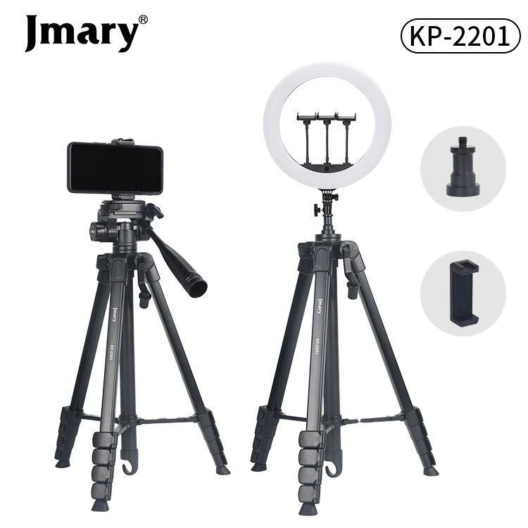 JMARY KP-2201 Smartphone / Camera Live Photography Tripod Portable 1.7m Adjustable Stand with Phone Clip
