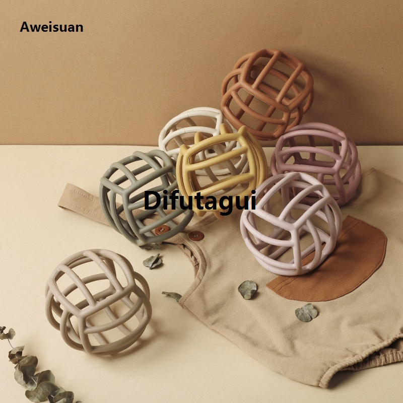 Difutagui 1pc Baby Silicone rodent Toy Ball Suitable BPA Free Baby Fifty percent New discount Teething Chew Silicone Beads DIY Teething Necklace Toys