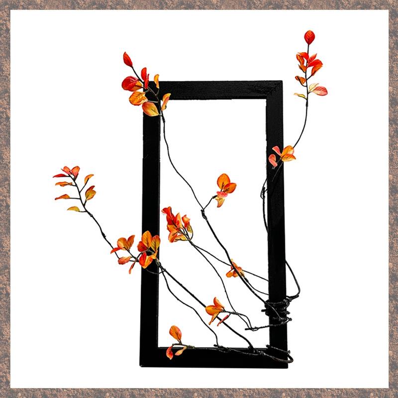 Simulated Autumn Flower Photo Frame Ornaments Light Luxury Decorations DIY Picture Frame Wall Painting B