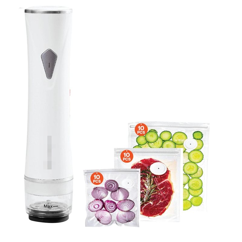 Reusable Bags Included Vacuum Sealer Machine Featuring A Visible Water Tank(30 Pieces)