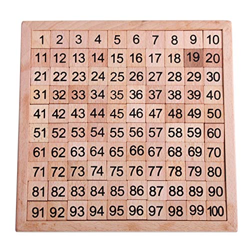 Wooden Montessori 1-100 Number Board for Kids - Educational Math Puzzle Toy for Toddlers, Counting & Number Recognition Learning Tool